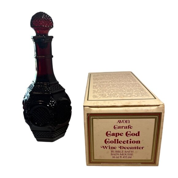 Avon Cape Cod Wine Decanter Bubble Bath Bottle With Box NOS - Picture 1 of 10